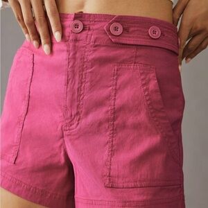 Anthropologie High-Rise Pink Utility Shorts